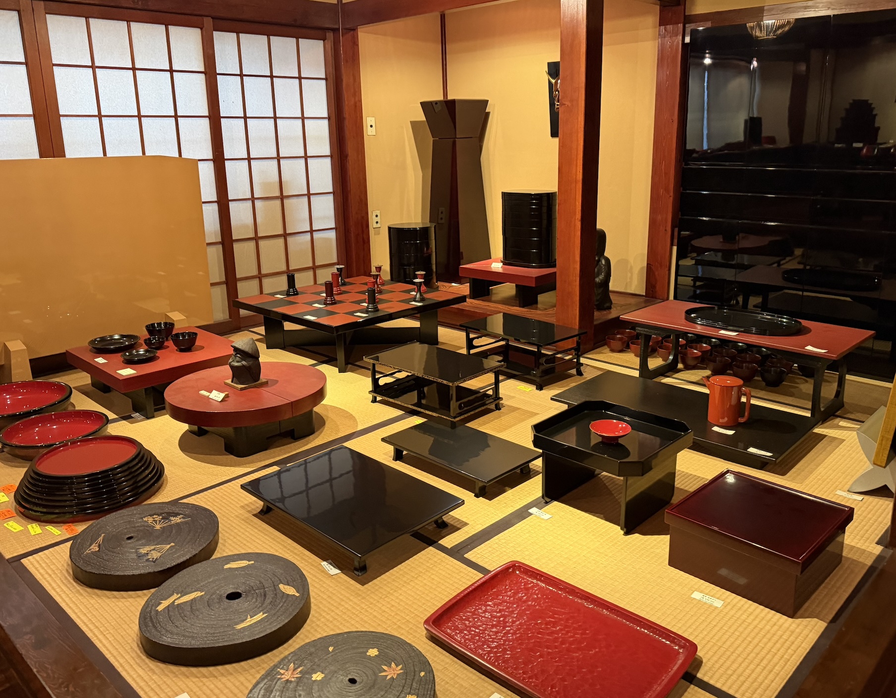 Historic streetscape of Kiso-Hirasawa, a town known for lacquerware